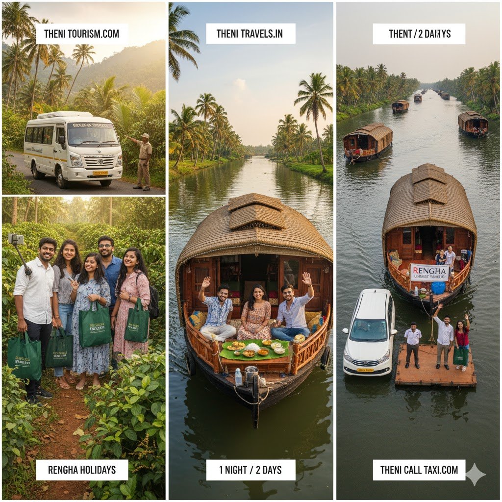 From the Cardamom Hills to the Backwater Bliss: Your Theni to Alleppey and Thekkady Adventure!