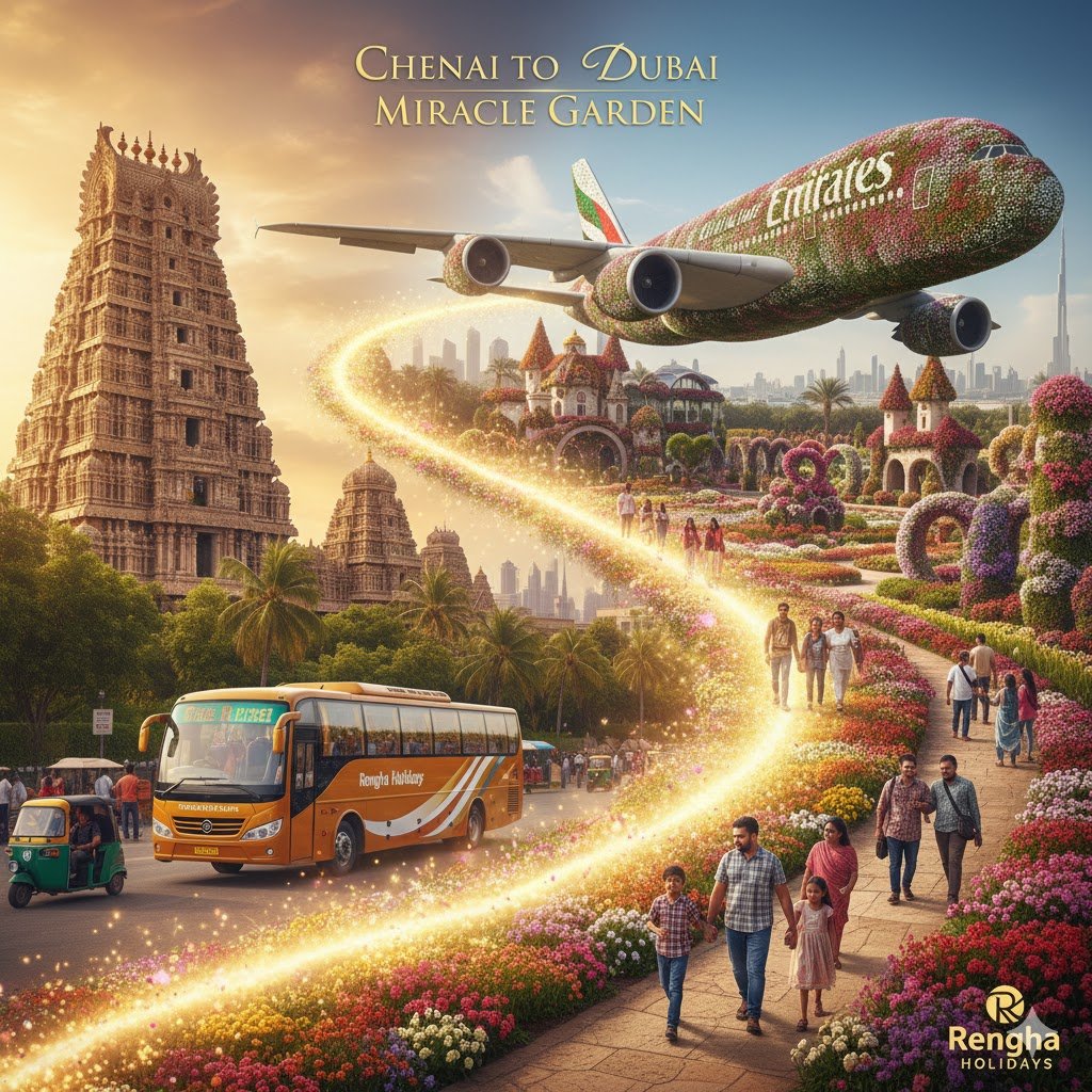  From Chennai to a Floral Fairytale: Discover Dubai's Miracle Garden with Rengha Holidays