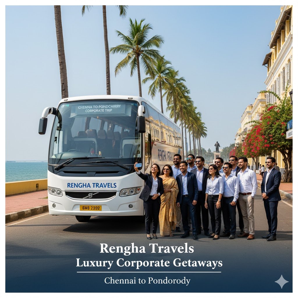 Elevate Your Corporate Getaway: Chennai to Pondicherry in Rengha Travels Luxury Volvo Coach