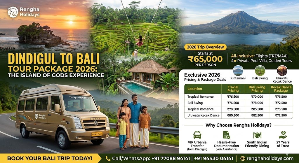 Dindigul to Bali Tour Package 2026
