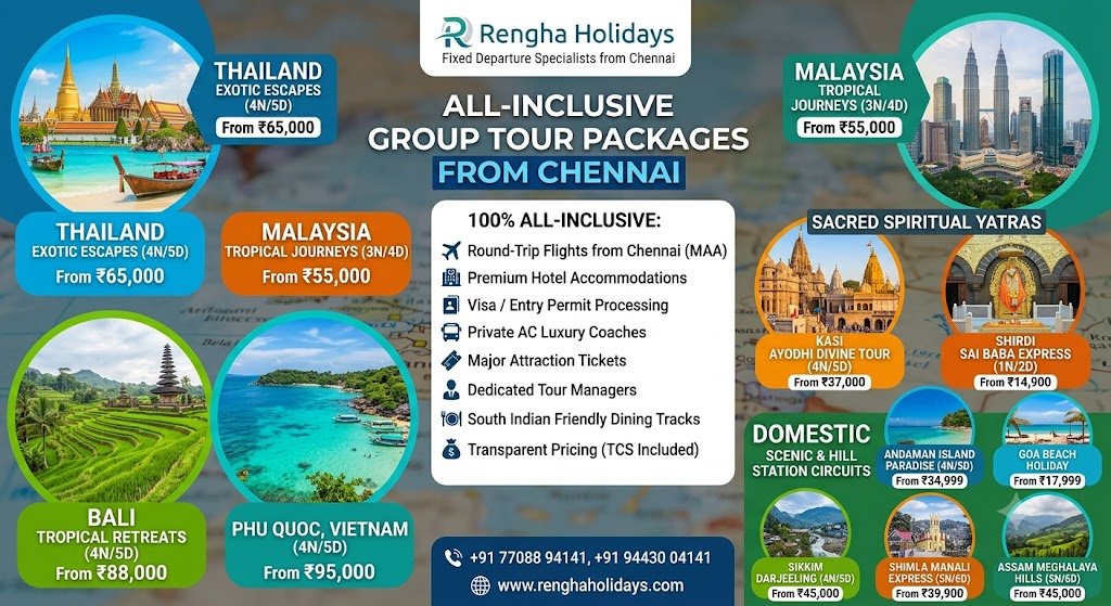 Group Tour Packages from Chennai 2026 2027