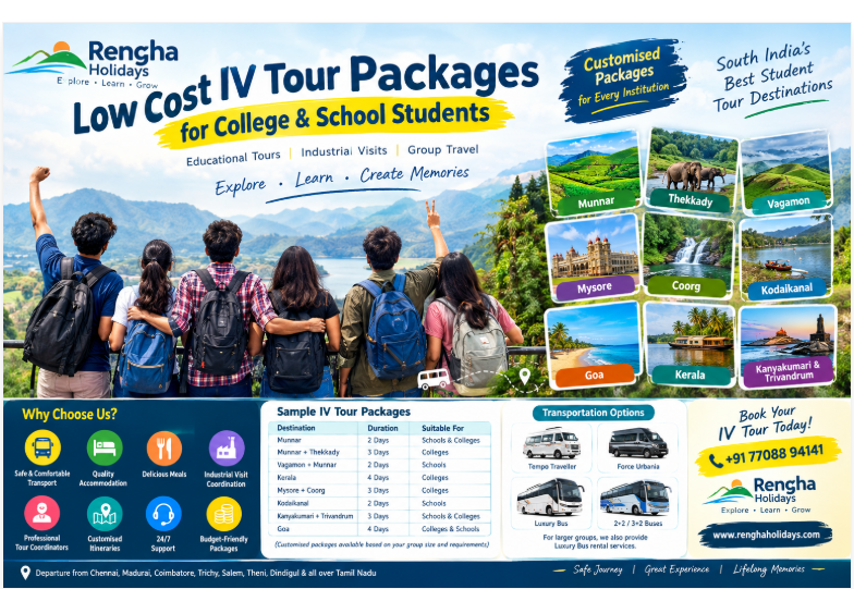 Low Cost IV Tour Packages for College  School Students 2026