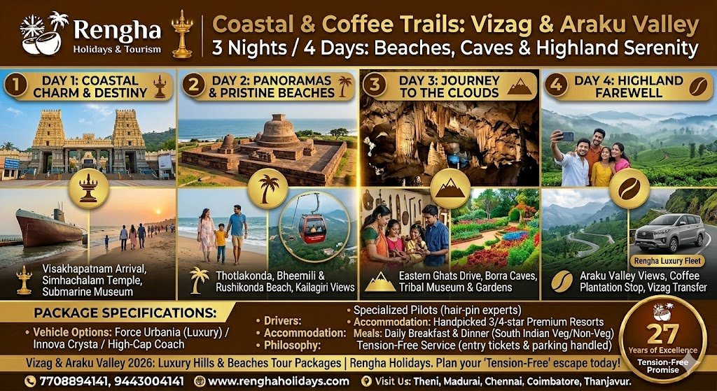 Vizag  Araku Valley Tour 2026 The Ultimate Coastal Hill Station Guide  Rengha Holidays, dubai tour package from chennai,thailand tour package from chennai,goa tour package from chennai,kashmir tour packages from chennai