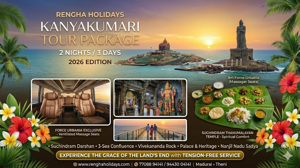 Kanyakumari The Land’s End Spiritual Journey 2026 Edition, dubai tour package from chennai,thailand tour package from chennai,goa tour package from chennai,kashmir tour packages from chennai