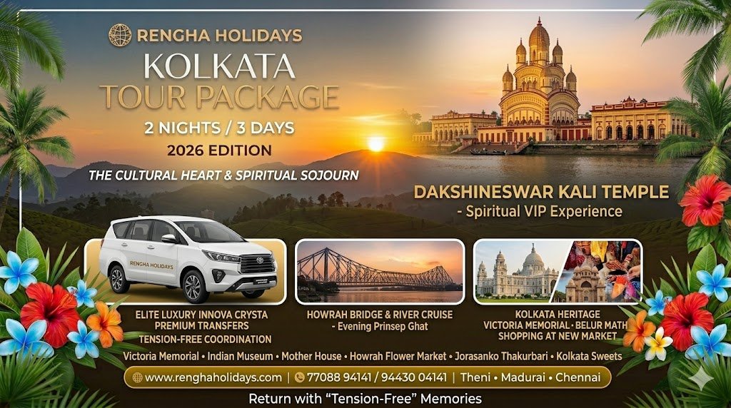 Kolkata The Cultural Heart & Spiritual Sojourn – 2026 Edition, dubai tour package from chennai,thailand tour package from chennai,goa tour package from chennai,kashmir tour packages from chennai