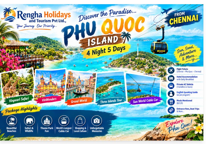 Dazzle PhuQuoc Island 4N / 5D, dubai tour package from chennai,thailand tour package from chennai,goa tour package from chennai,kashmir tour packages from chennai